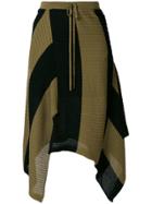 Marques'almeida Asymmetric Striped Skirt - Green