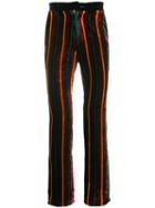 Jean Paul Gaultier Pre-owned Velvet Stripped Trousers - Red
