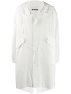 Jil Sander Logo Print Parka - White