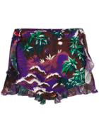 Dsquared2 Hawaiian Print Beach Shorts - Pink & Purple