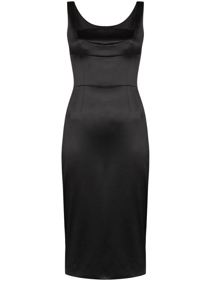 Dolce & Gabbana Duchess Fitted Midi Dress - Black