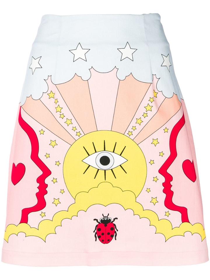 Vivetta Graphic Print Mini Skirt - Pink