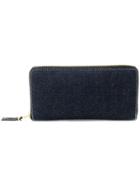 Comme Des Garçons Wallet Denim Zip Around Wallet - Blue