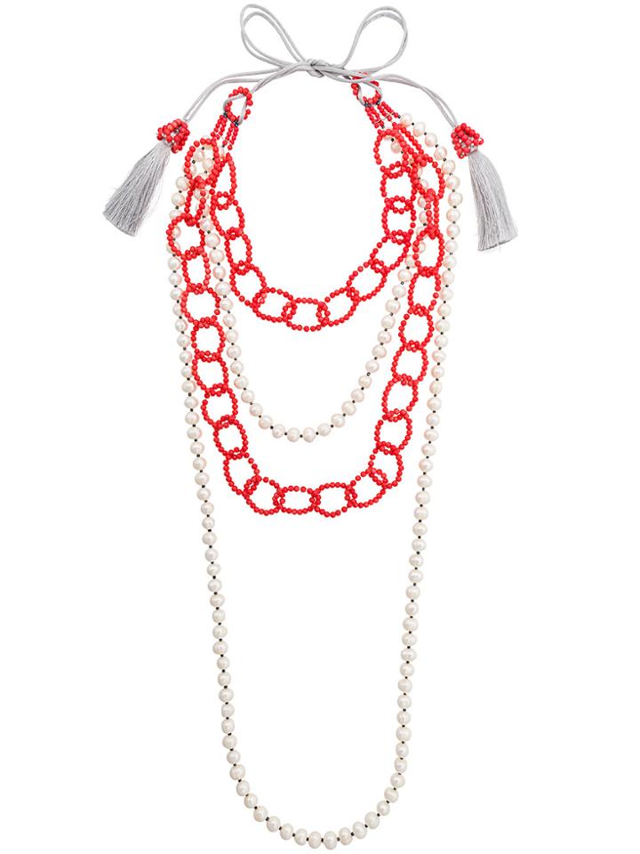 Night Market Beaded Chain Necklace - White