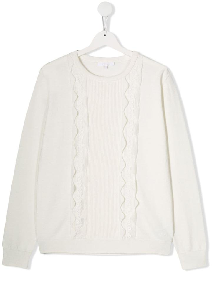 Chloé Squiggle Pattern Sweater - White