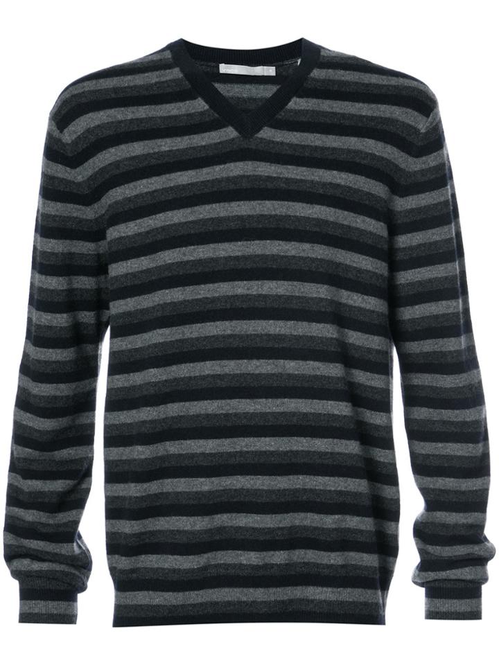 Vince Striped Cashmere Jumper - Black