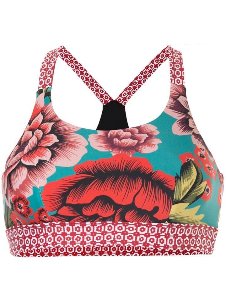 The Upside Floral Racerback Bra Top - Multicolour
