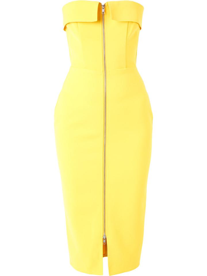 Alex Perry Regan Strapless Dress, Women's, Size: 10, Yellow/orange, Polyester
