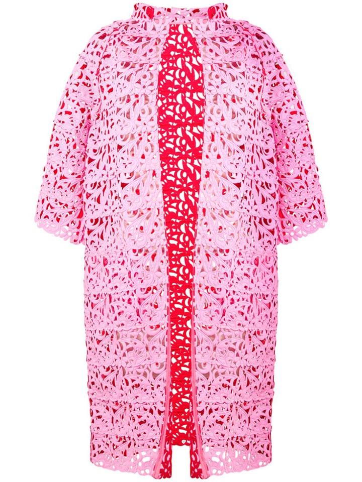 Gianluca Capannolo Floral Laser Cut Coat - Pink