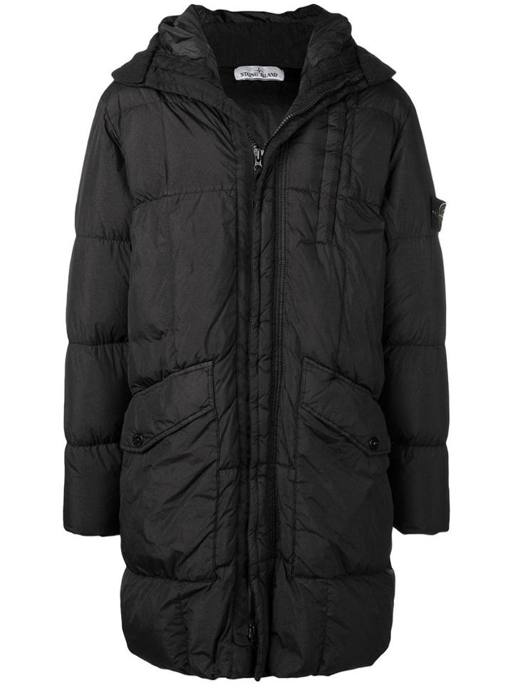 Stone Island Elongated Padded Coat - Black