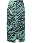 Brognano Tiger Print Pencil Skirt - Blue