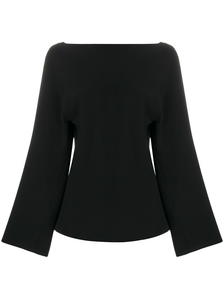 The Row Plunge Back Top - Black
