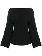 The Row Plunge Back Top - Black