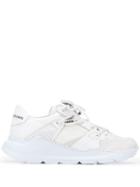 Leather Crown Panelled Leather Trainers - White