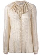 Etro Ruffled Neck Shirt - Nude & Neutrals