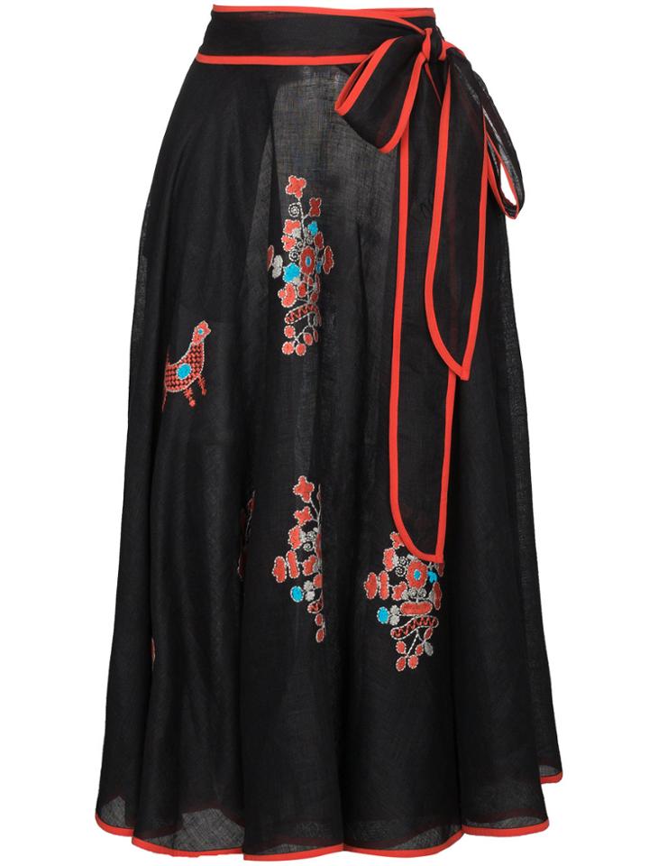 Vita Kin Country Summer Linen Skirt - Black