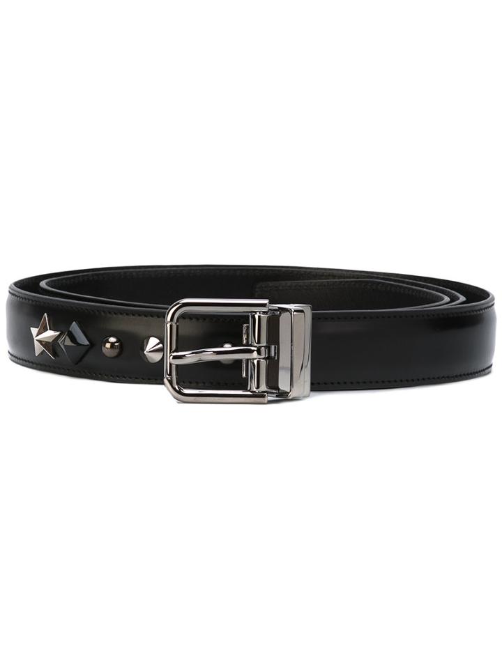 Dolce & Gabbana - Embellished Belt - Men - Leather - 100, Black, Leather