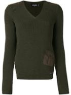 Dsquared2 - Open Back Ribbed Knit - Women - Cotton/spandex/elastane/wool - L, Women's, Green, Cotton/spandex/elastane/wool
