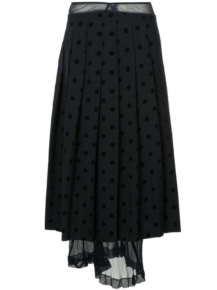 Comme Des Garçons Vintage Velvet Polka Dots Skirt - Blue