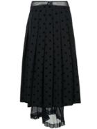 Comme Des Garçons Vintage Velvet Polka Dots Skirt - Blue