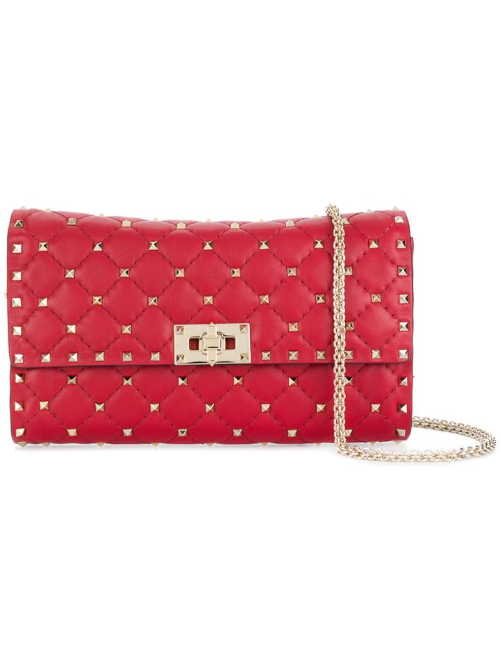 Valentino Rockstud Spike Shoulder Bag - Red