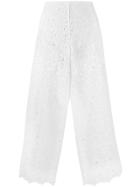Ermanno Scervino Floral Lace Cropped Trousers - White