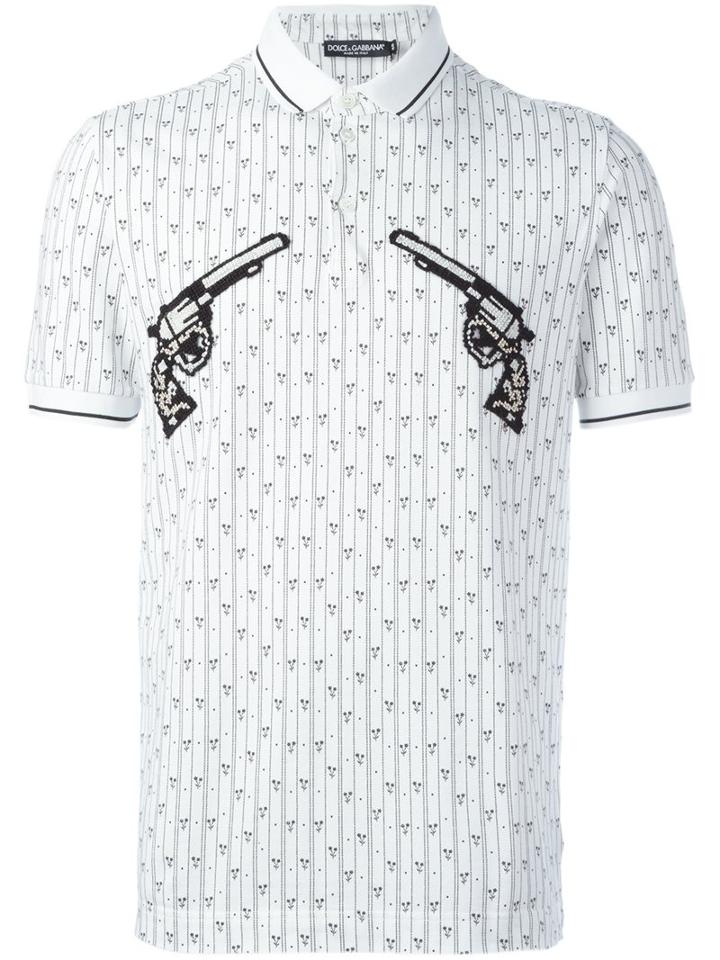 Dolce & Gabbana Gun Patch Printed Polo Short