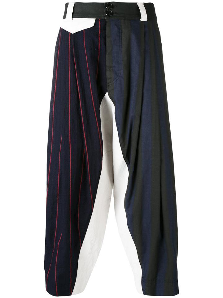 Vivienne Westwood - Patchwork Cropped Trousers - Men - Cotton/virgin Wool - 46, White, Cotton/virgin Wool