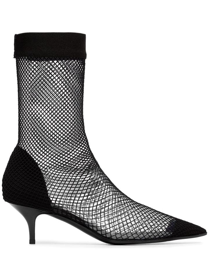 Stella Mccartney Black Fishnet 70 Sock Pumps