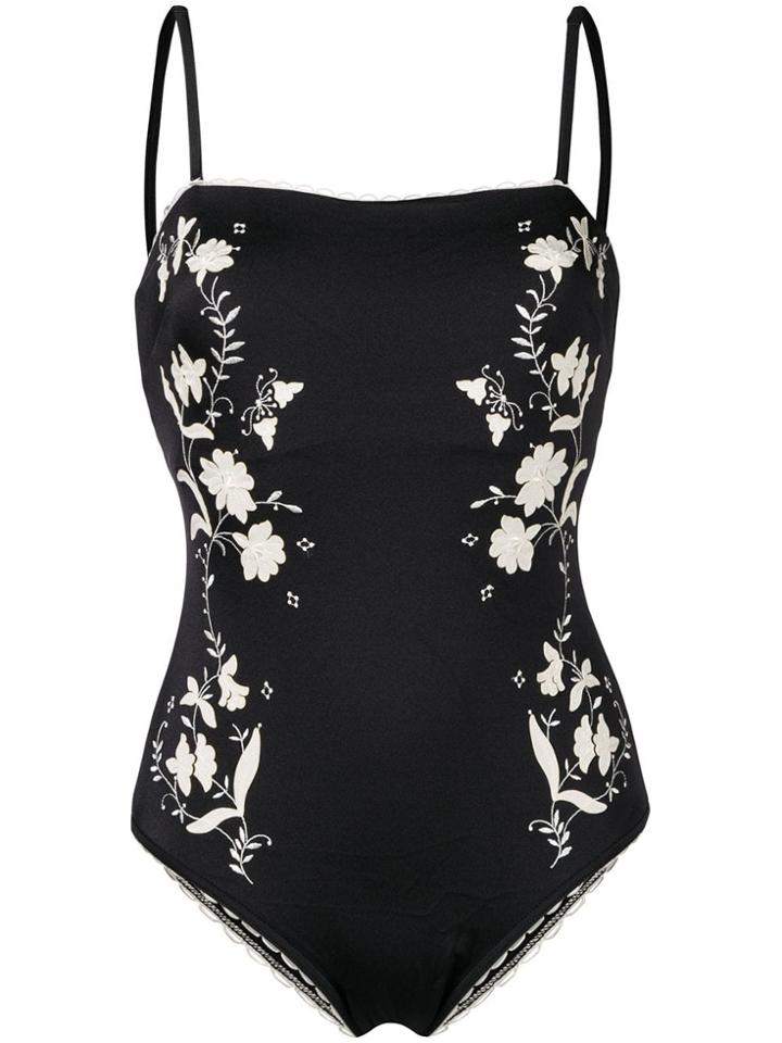 Zimmermann Juniper Embroidered Swimsuit - Black