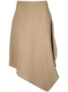 Uma Raquel Davidowicz Asymmetric Midi Skirt - Nude & Neutrals