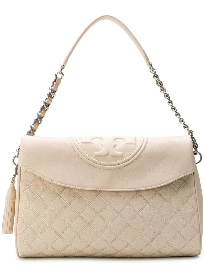 Tory Burch Fleming Fold-over Hobo Bag - Nude & Neutrals