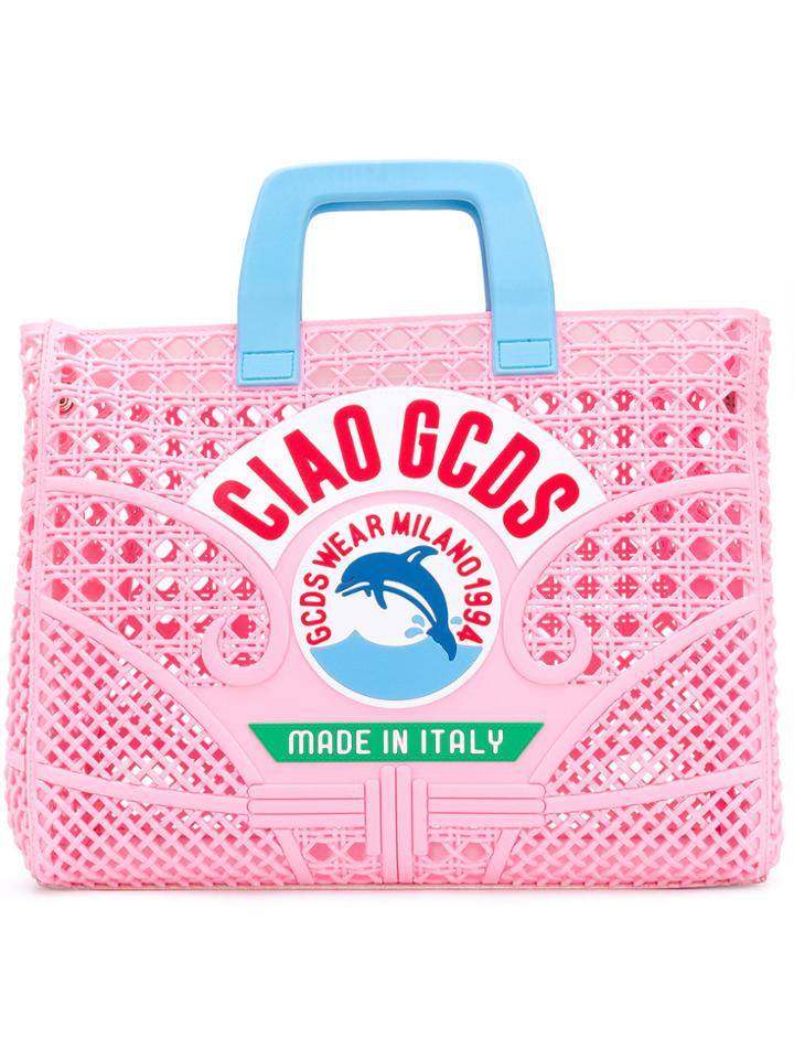 Gcds Ciao Woven Tote - Pink & Purple