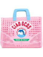 Gcds Ciao Woven Tote - Pink & Purple