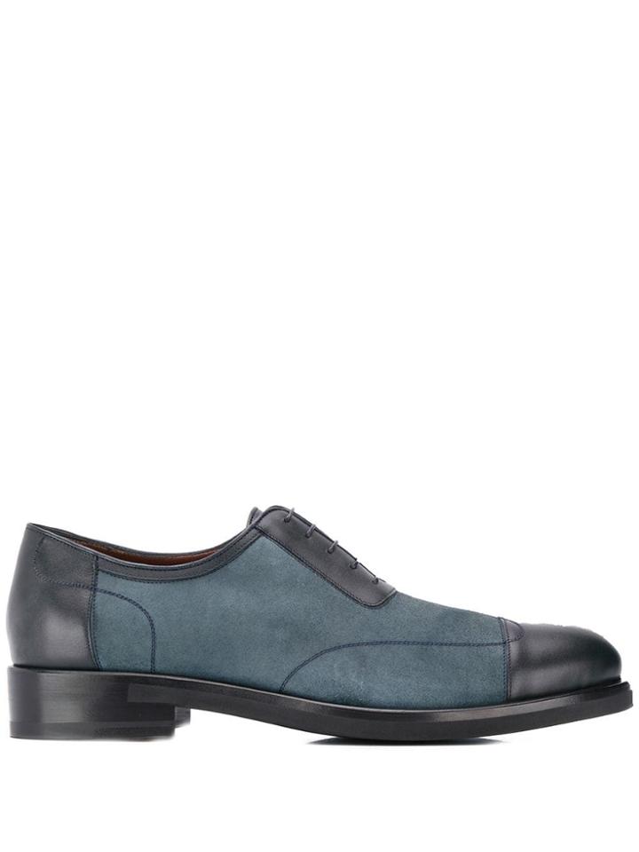 A. Testoni Colour Block Lace-up Shoes - Blue