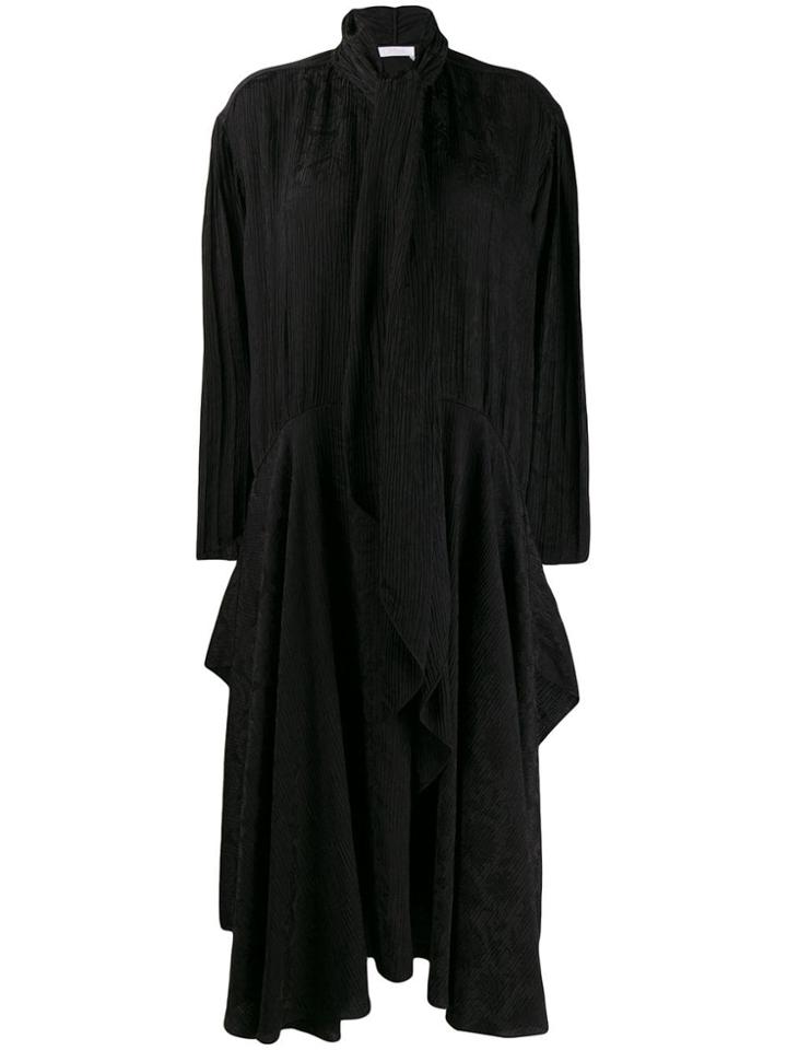 Chloé Rose Print Bow Dress - Black
