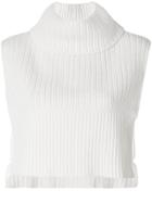 Ports 1961 High Neck Sweater Poncho - White