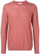 Closed Long-sleeve Fitted Sweater - Pink & Purple