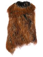 Ann Demeulemeester Sleeveless Fur Coat - Brown