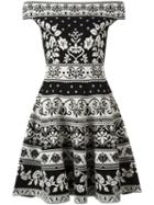 Alexander Mcqueen Jacquard Knit Mini Dress, Women's, Size: Medium, Black, Viscose/polyester/polyamide/spandex/elastane