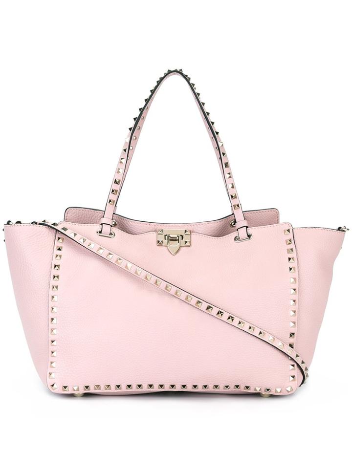 Valentino Valentino Garavani 'rockstud' Trapeze Tote - Pink & Purple