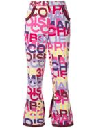 Chanel Pre-owned Logo Cropped Flared Trousers - Multicolour