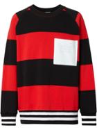 Burberry Rugby Stripe Cotton Sweatshirt - Red