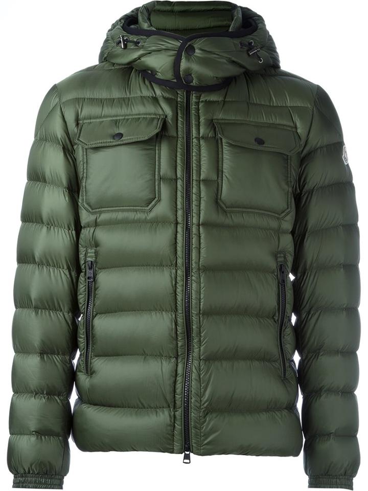 Moncler 'valence' Padded Jacket, Men's, Size: Ii, Green, Feather Down/polyamide