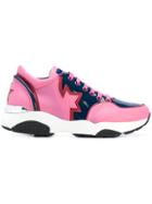 Frankie Morello Block Colour Lace-up Sneakers - Pink & Purple