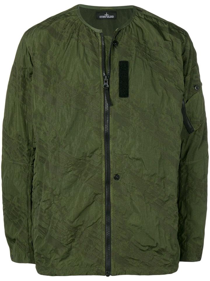 Stone Island Shadow Project Imprinted Bomber Jacket - Green