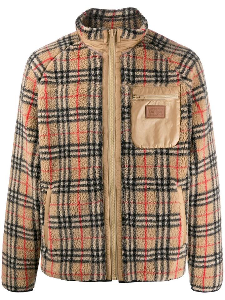 Burberry Zipped Vintage Check Jacket - White