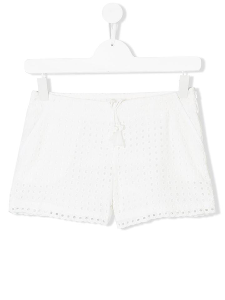 Chloé Kids Broderie Anglaise Shorts - White