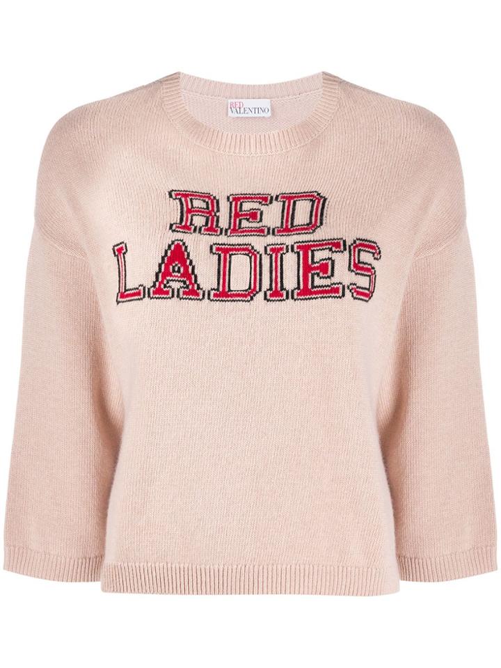 Red Valentino Red Ladies Intarsia Jumper - Pink