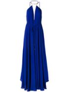 Plein Sud - Halterneck Gown - Women - Silk - 40, Blue, Silk